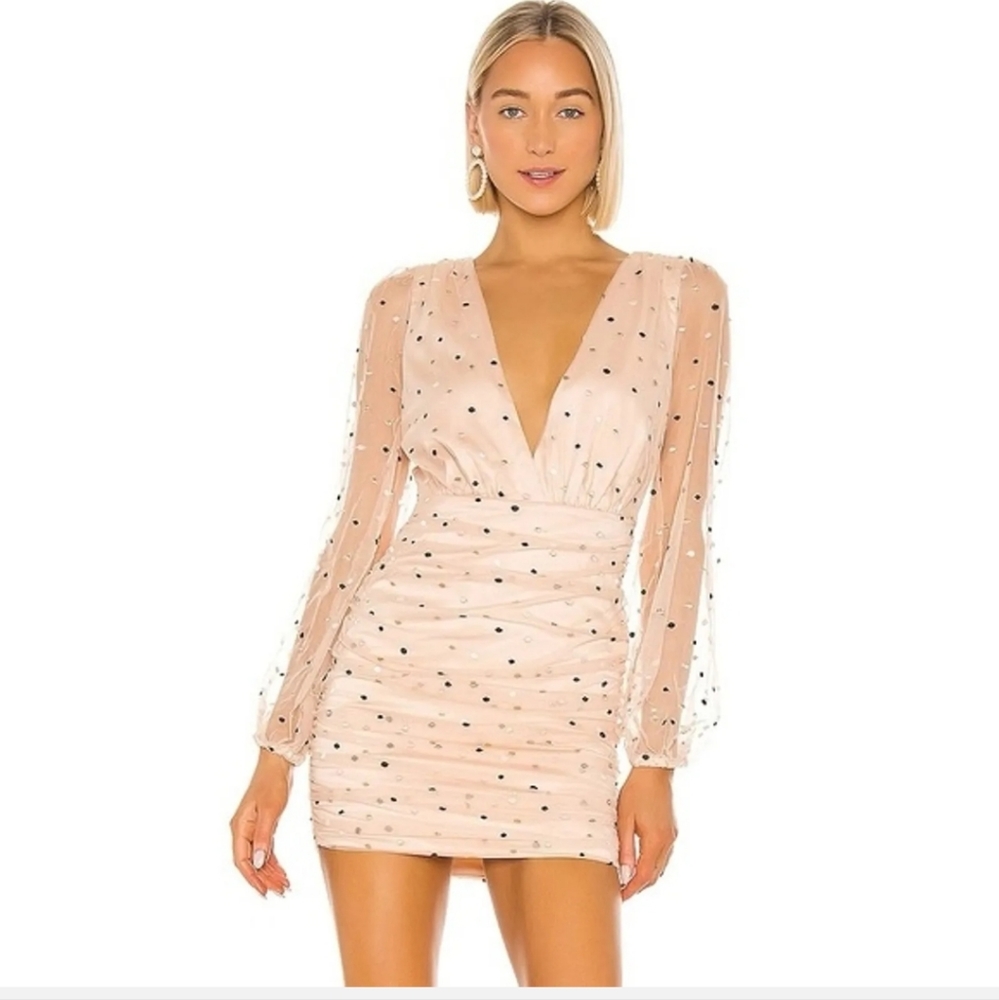 REVOLVE Majorelle pink polka dot dress size small